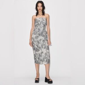 Strapless midi dress